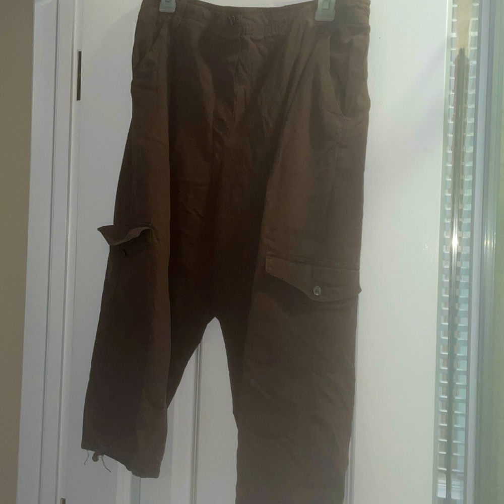 2 ITEMS! White Stag Brown 12/14 crop pants AND Brown short sleeve blouse…